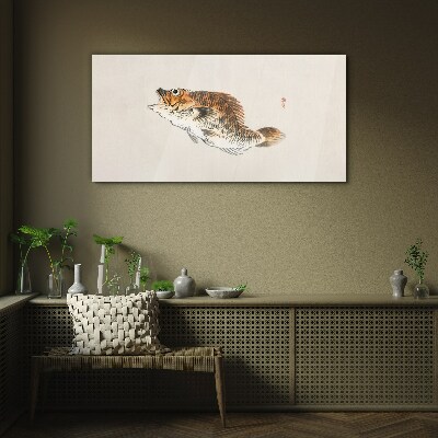 Fish elegance in delicate shades Glass art print