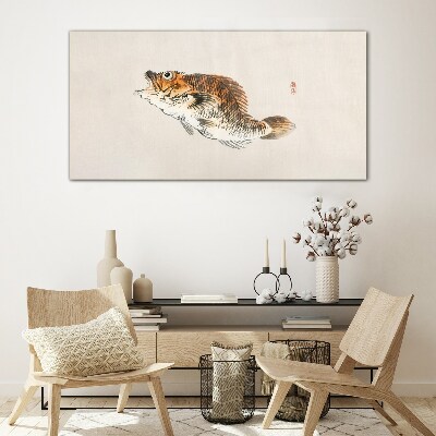 Fish elegance in delicate shades Glass art print