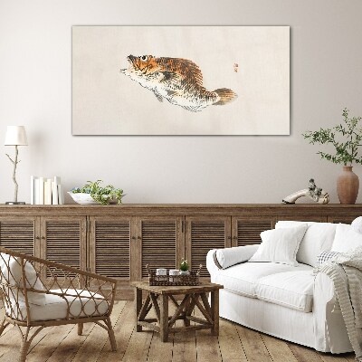 Fish elegance in delicate shades Glass art print