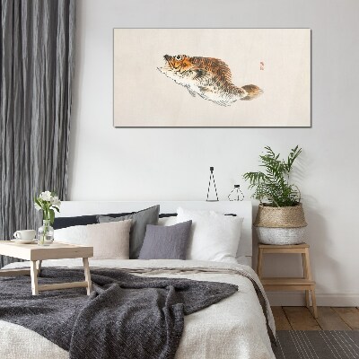 Fish elegance in delicate shades Glass art print