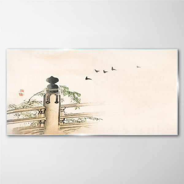 Peace among the birds Glass art print