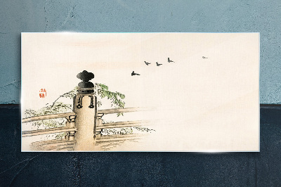 Peace among the birds Glass art print