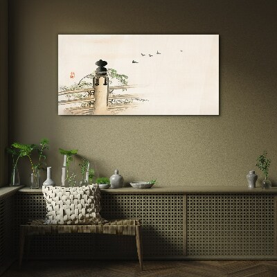 Peace among the birds Glass art print