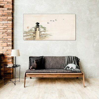 Peace among the birds Glass art print