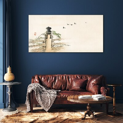 Peace among the birds Glass art print