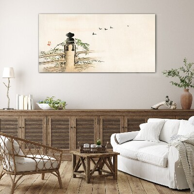 Peace among the birds Glass art print