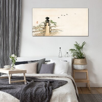 Peace among the birds Glass art print