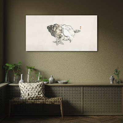 Sea star shell Glass art print