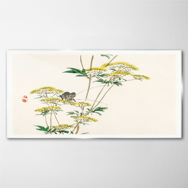 Branches flowers Glass Wall Art