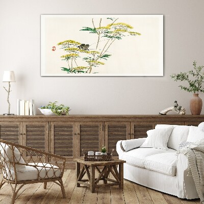 Branches flowers Glass Wall Art