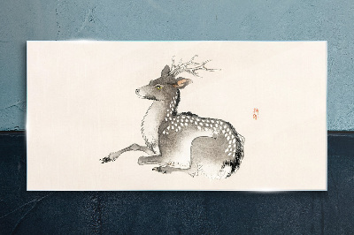 A calm deer in delicate shades Wall art on glass