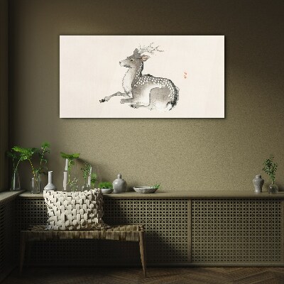 A calm deer in delicate shades Wall art on glass