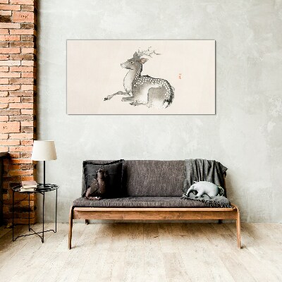 A calm deer in delicate shades Wall art on glass
