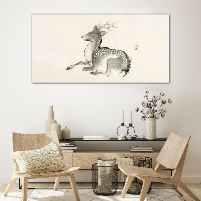 A calm deer in delicate shades Wall art on glass
