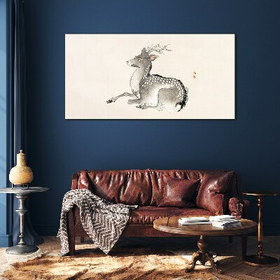 A calm deer in delicate shades Wall art on glass
