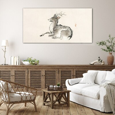 A calm deer in delicate shades Wall art on glass
