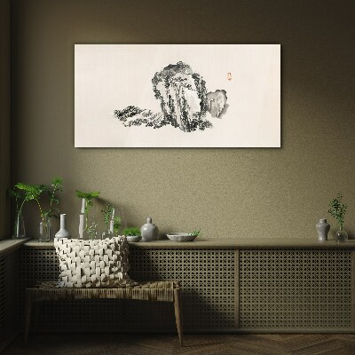 Landscape in black and white Wall art on glass