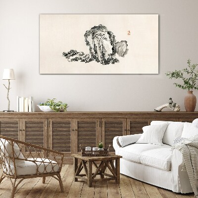 Landscape in black and white Wall art on glass