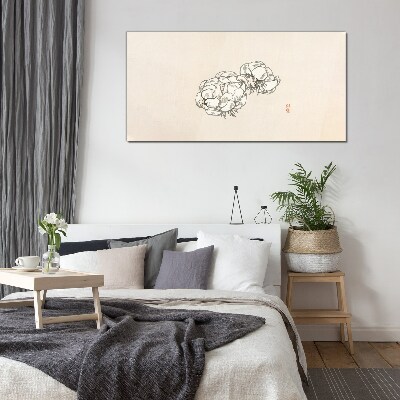 Flowers on a light background Wall art on glass