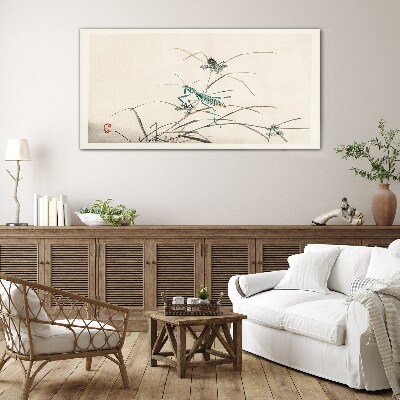 Butterfly on the grass Glass art print