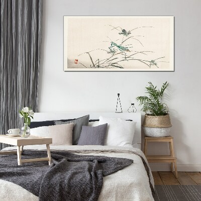 Butterfly on the grass Glass art print