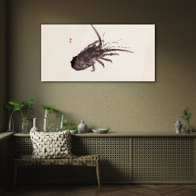 The elegance of shrimp Wall art on glass