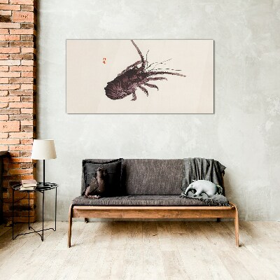 The elegance of shrimp Wall art on glass