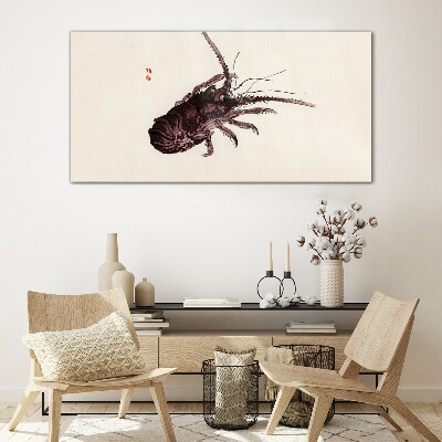 The elegance of shrimp Wall art on glass