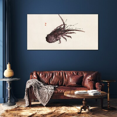 The elegance of shrimp Wall art on glass