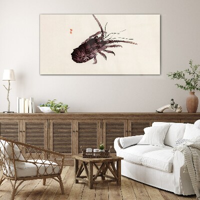 The elegance of shrimp Wall art on glass