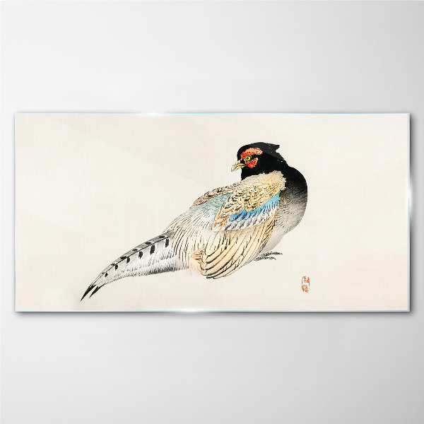 Pheasant in Elegant Plumage Glass art print