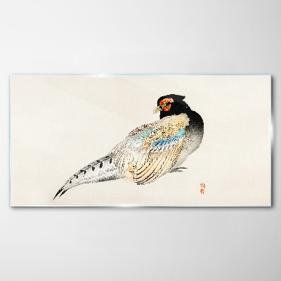 Pheasant in Elegant Plumage Glass art print