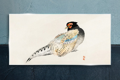 Pheasant in Elegant Plumage Glass art print
