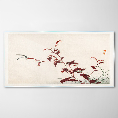 Slender branches with a dragonfly Wall art on glass