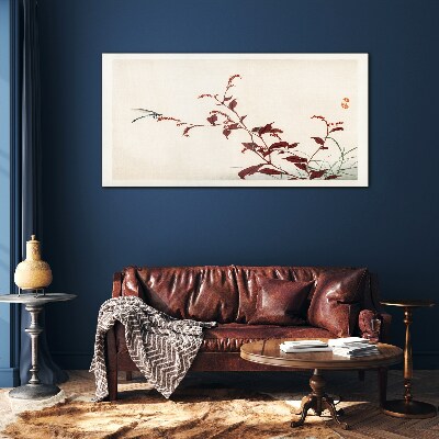 Slender branches with a dragonfly Wall art on glass