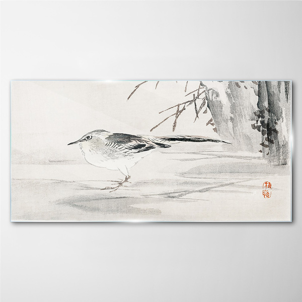 Winged peace over the water Glass art print