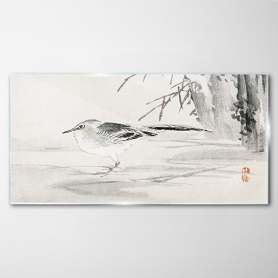 Winged peace over the water Glass art print