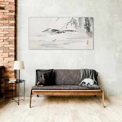 Winged peace over the water Glass art print