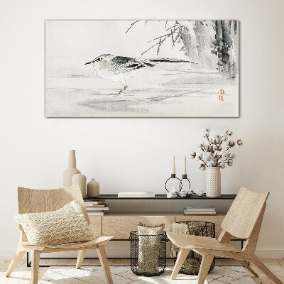 Winged peace over the water Glass art print