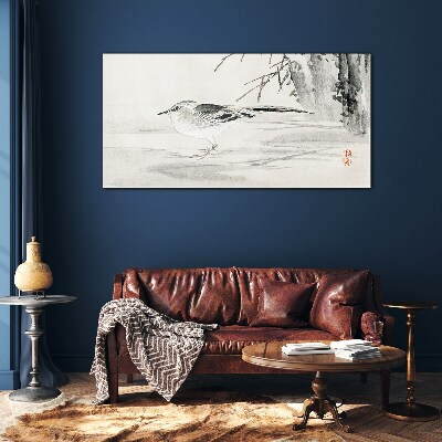 Winged peace over the water Glass art print