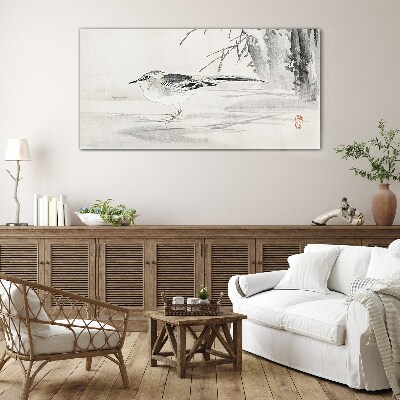 Winged peace over the water Glass art print