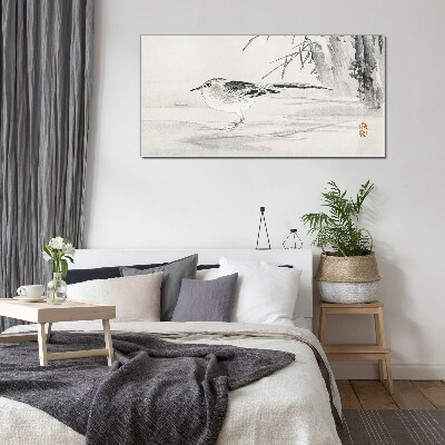 Winged peace over the water Glass art print