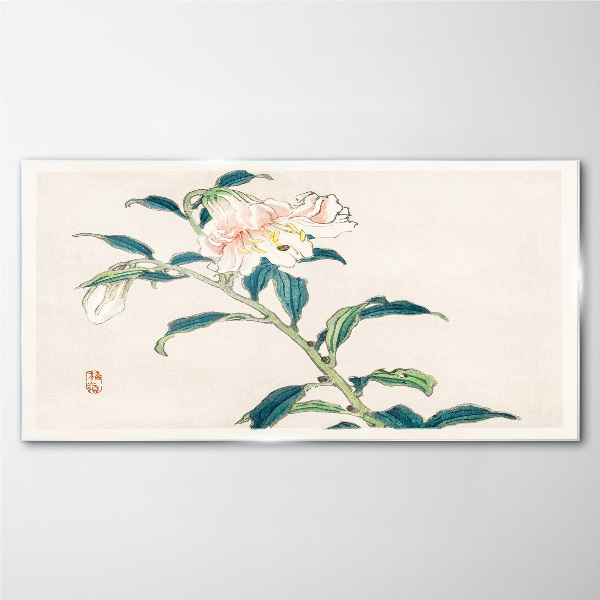 Floral elegance Wall art on glass