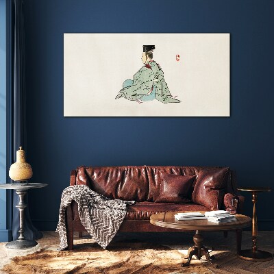 Japanese beauty in traditional kimono Wall art on glass