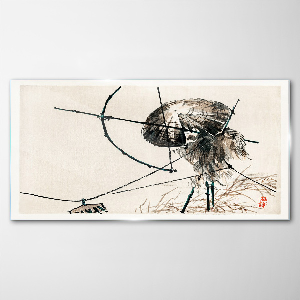 Jellyfish in Abstract Lines Wall art on glass