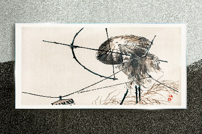 Jellyfish in Abstract Lines Wall art on glass