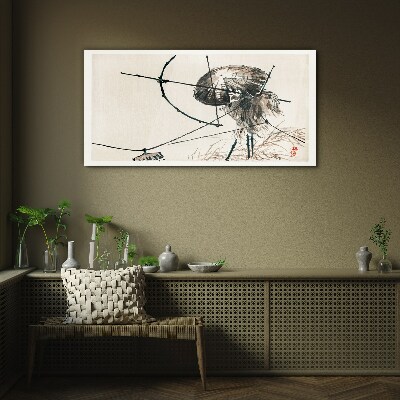 Jellyfish in Abstract Lines Wall art on glass