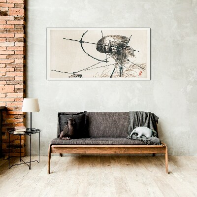 Jellyfish in Abstract Lines Wall art on glass