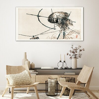 Jellyfish in Abstract Lines Wall art on glass