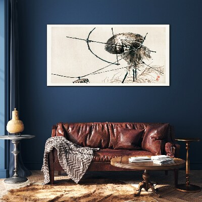Jellyfish in Abstract Lines Wall art on glass